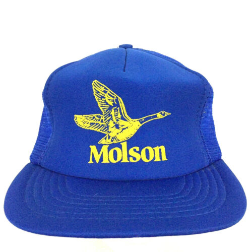 Vtg Molson Cap Canadian Beer Goose Logo Mesh Snap Back Trucker Baseball Dad Hat - Afbeelding 1 van 10