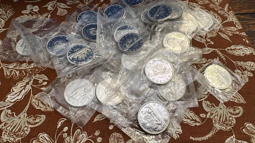 CANADIAN SILVER DOLLARS BULK LOT 20 COINS .800 Sealed PROOF-LIKE PL