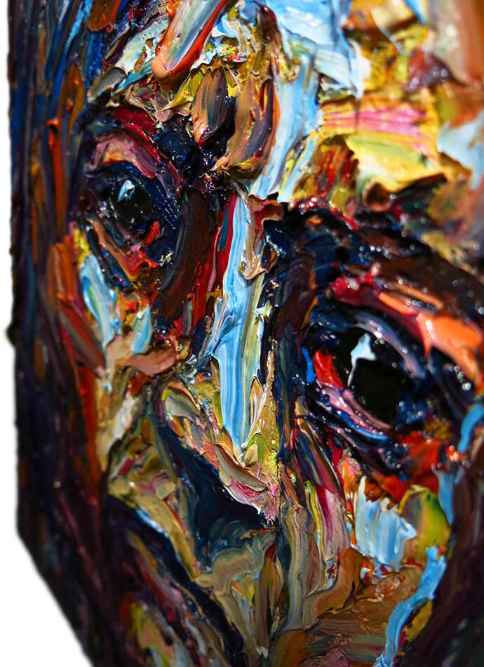 PORTRAIT OIL█涂漆█复古█EXPRESSIONIST█ART█签名抽象原版IMASTO — 第 4/4 张图片