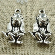 Free Ship 80 pcs tibetan silver dog charms 25x15mm L-478
