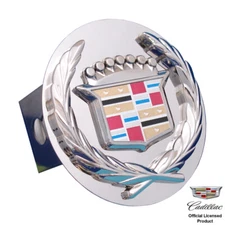 Cadillac 3D Logo Mirrored Chrome Trailer Hitch Plug