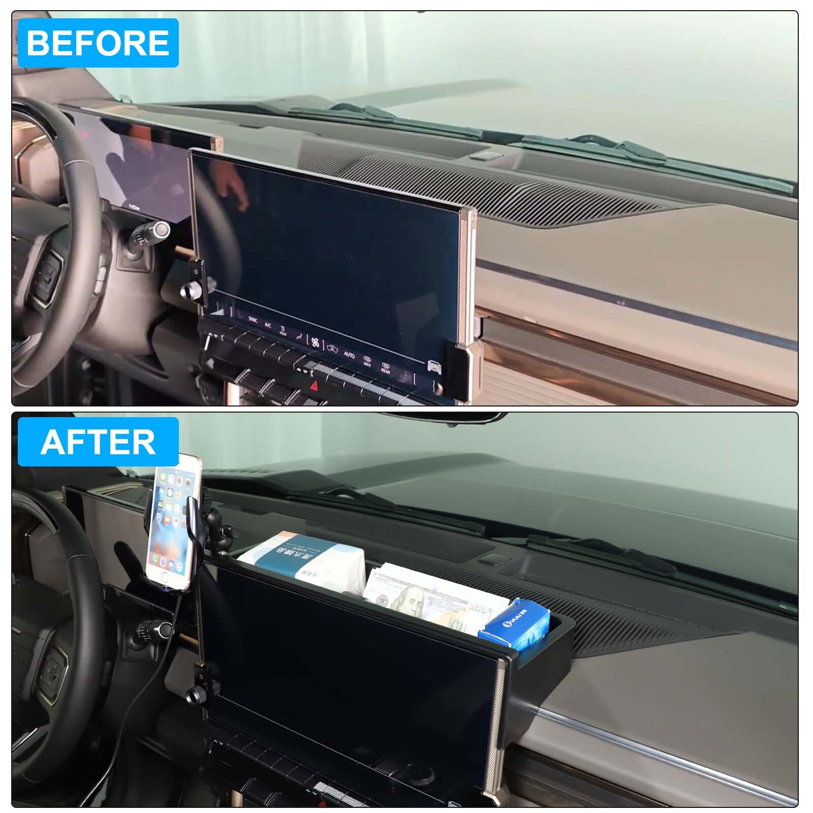 Hummer Side Storage For Hummer EV SUV 2024-25 Dashboard Storage Box w Wireless Charging ...