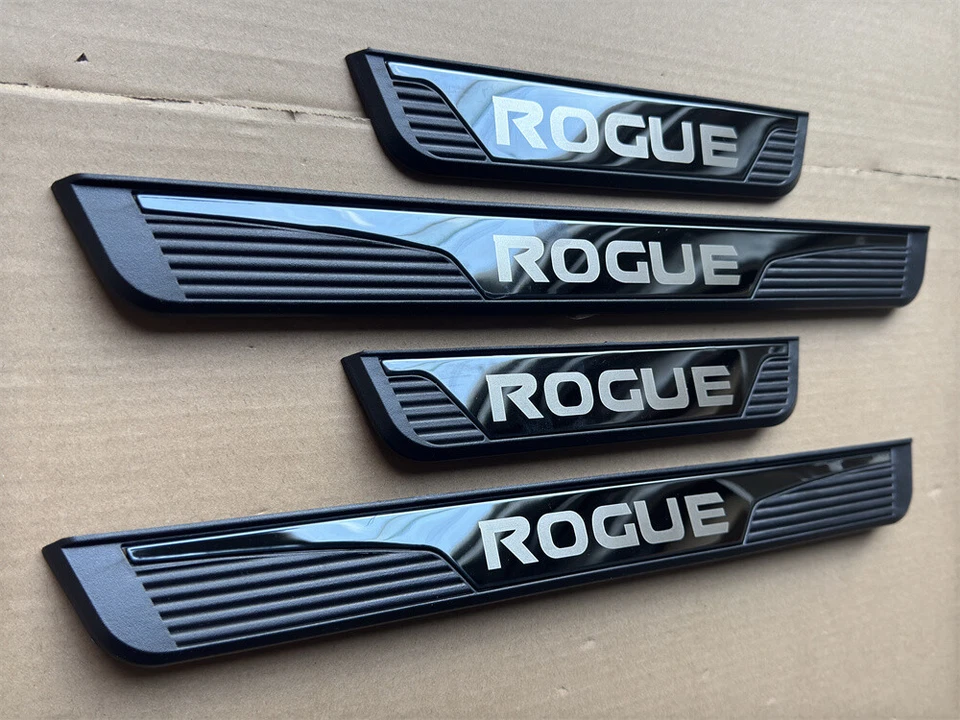 For NISSAN Rogue 4pcs/set Black Car Door Scuff Sill Cover Panel Step Protectors — 第 2/4 张图片