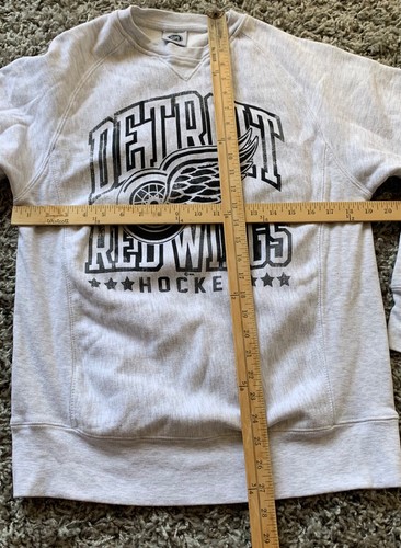 Felpa grigia vintage anni 90 Y2K Detroit Red Wings NHL LOGO UFFICIALE unisex M - Foto 5 di 5