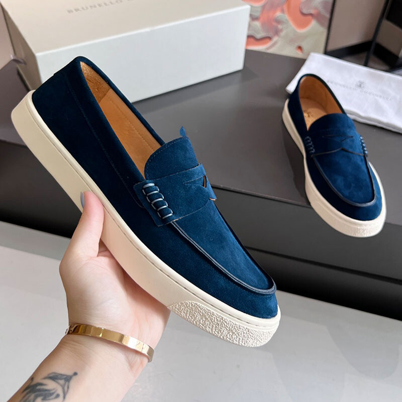 SAOLA Mocassini uomo B r u n e llo newCuci nelli traspiranti casual pelle suola morbida