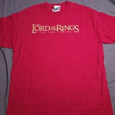 Vtg LOTR Lord of the Rings Two Towers Movie Promo Fan Club Red XL