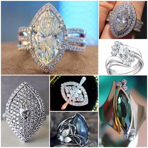 925 Silver Filled,Gold Cubic Zircon Rings Elegant Women Wedding Jewelry Sz 6-10 - Picture 1 of 31