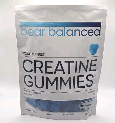 Bear Balanced Creatine Gummies 90 Count Blueberry For Muscle Health & Endurance