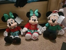 Mickey Minnie Mouse Plush Holiday Christmas Disney Store 2021 And 2020 Rare