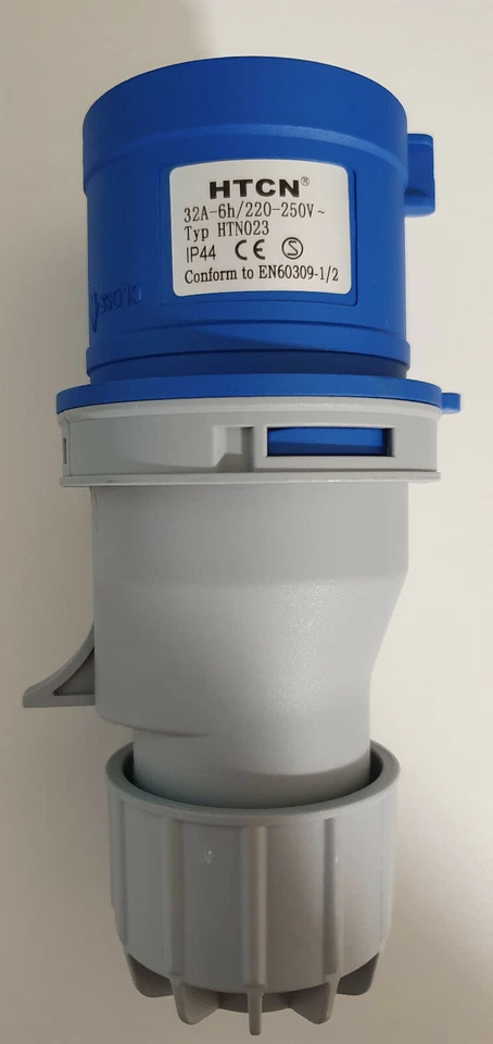 Blue Commando plug (Caravan Mains), European CEE IEC 32A 6h Type 023 IP44 — 第 2/4 张图片