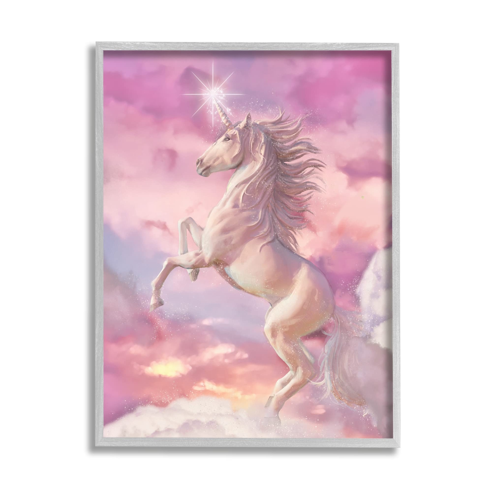 Beautiful Sunset Unicorn Pink Clouds Fantasy Illustration, Design by Ziwei Li