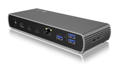ICY BOX Thunderbolt 4 Docking Station (10-in-1) for 2 Monitors (4K 60Hz) / 1 Mon