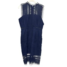 Bardot Mariana Lace Dress Size 8 Navy Blue Bodycon NEW $149