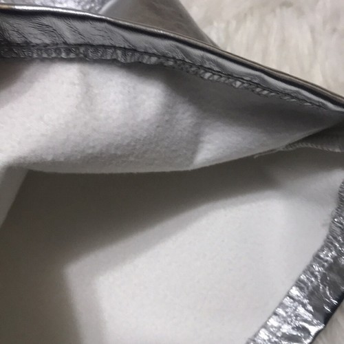 Silver Metallic Women’s Faux Leather Flare Pants Sz 7 - Picture 6 of 12