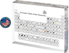 Tabla periódica grande con elementos reales en el interior, con 83 elementos