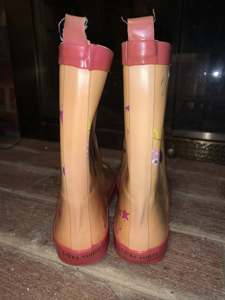 Laura Ashley Girls Rain Galoshes Boots FAIRY PRINCESS Unique Design Sz 3 ❤️tb52 - Image 3 of 4