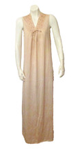 JC Penney MG Embroidered Beige Nylon Maxi Full Length Nightgown XS made in USA