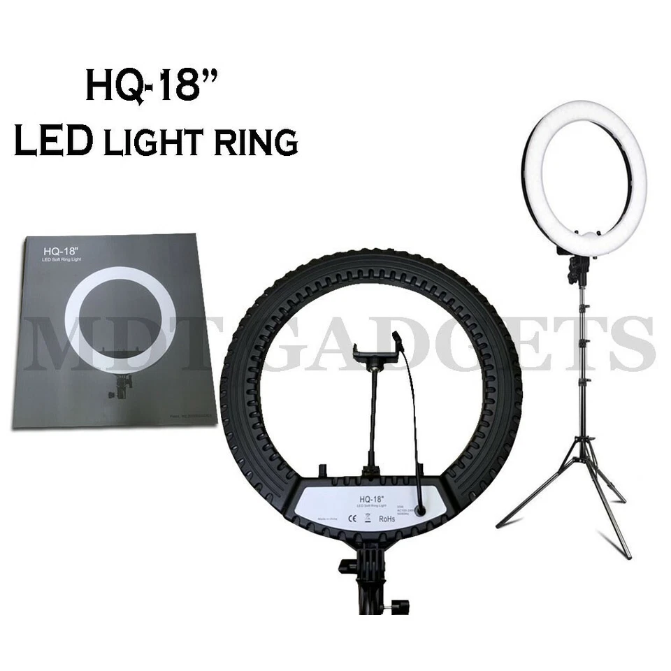 HQ-18N 18 inch 45cm LED Ring Vlogging Photography Video Lights Kits with Remote  - Image 2 of 4