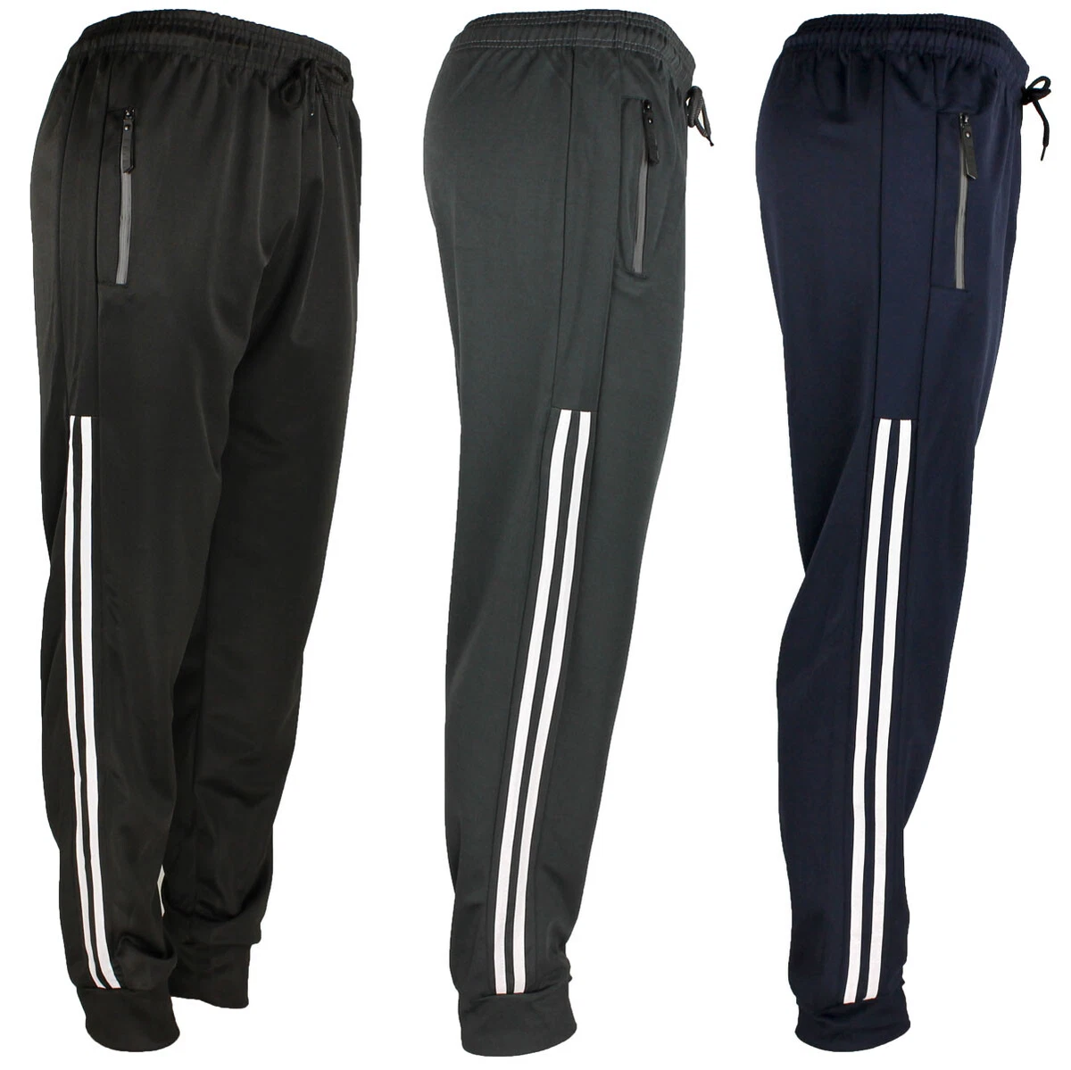 Men's Joggers Draw String Sports Sweat Pants, Reflective Zipper Pockets