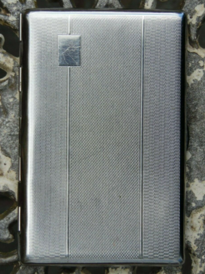 Vintage Seigneur Stainless Steel Patterned Cigarette Case Business Card  Holder*