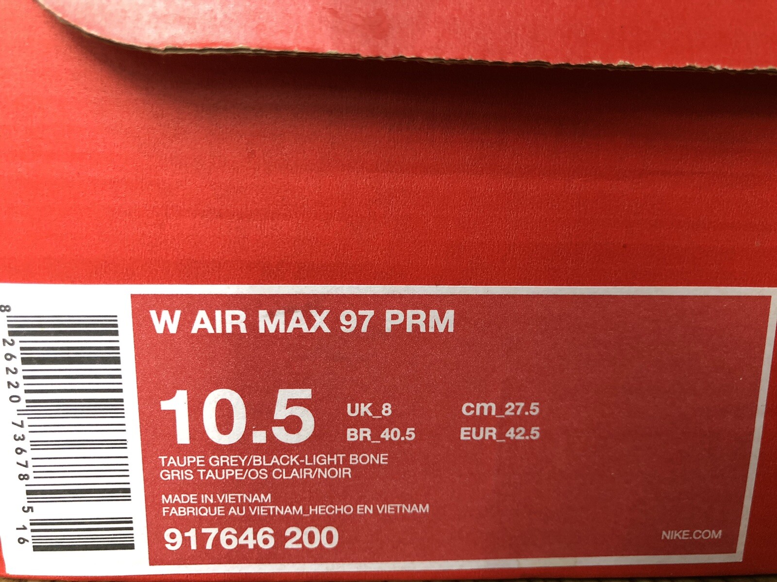 nike air max 97 trainers taupe grey light bone prm