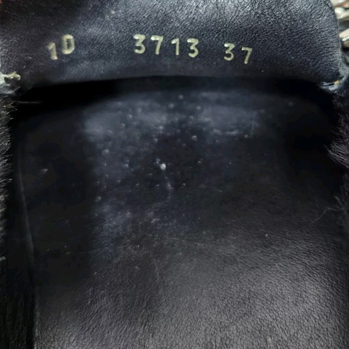PRADA Pony Calf Hair Driving Loafers COA Sz 37/7 US Logo Charm Black Driver - Picture 20 of 22
