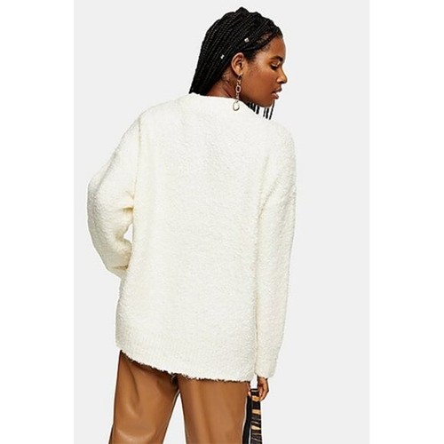 NWT Topshop Longline Boucle Crew Neck 