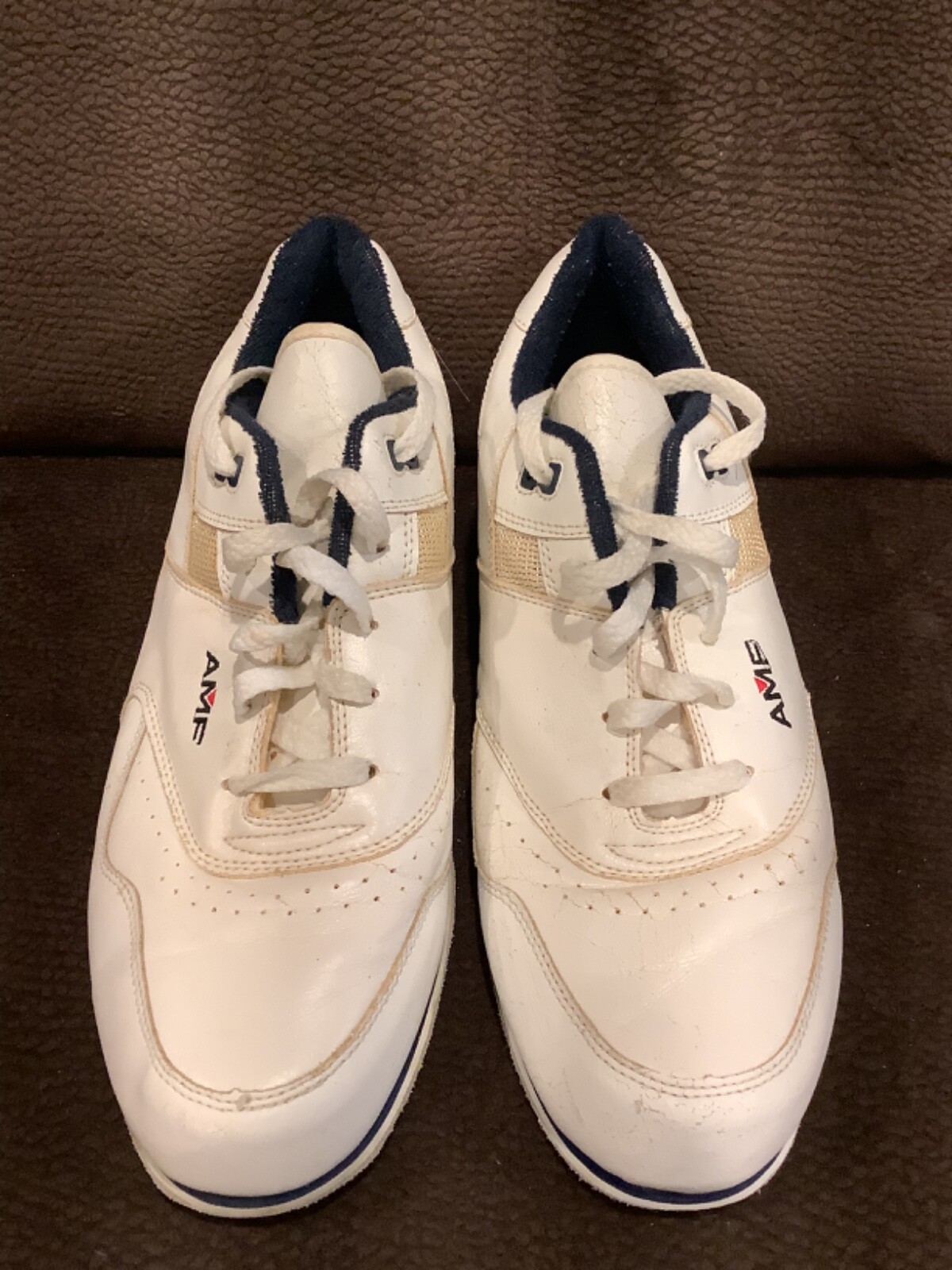 Vintage AMF Mens Bowling Shoes Size 11 White Sneakers Bowl Rare Shoe