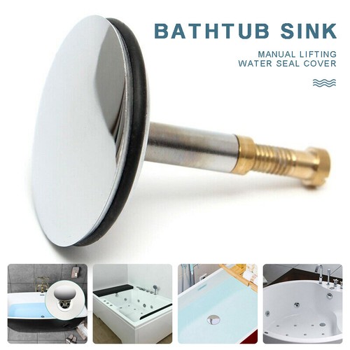 Adjustable Bath 43mm Pop Up Waste Plug Only with Flat Seal Chrome - Picture 2 of 12