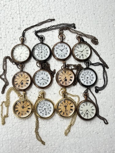 Vintage Nautical pocket watches Quartz Brass antique occasions Gifts Set 12 Pcs - Picture 4 of 6