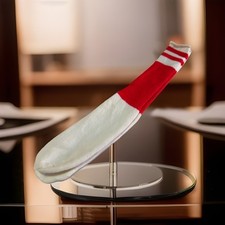 VTG Tube Socks 20" 80's Acrylic Red White Striped Sports Men  s USA 7-11 WPL 1397