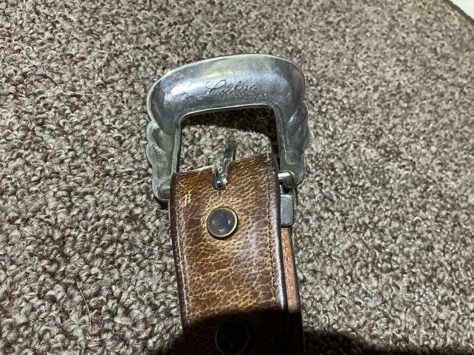 Пояс Lucchese Classic 38 W2241 гладкая бешеная собака козлиная кожа 1 1/2 дюйма западный Техас - Изображение 2 из 4