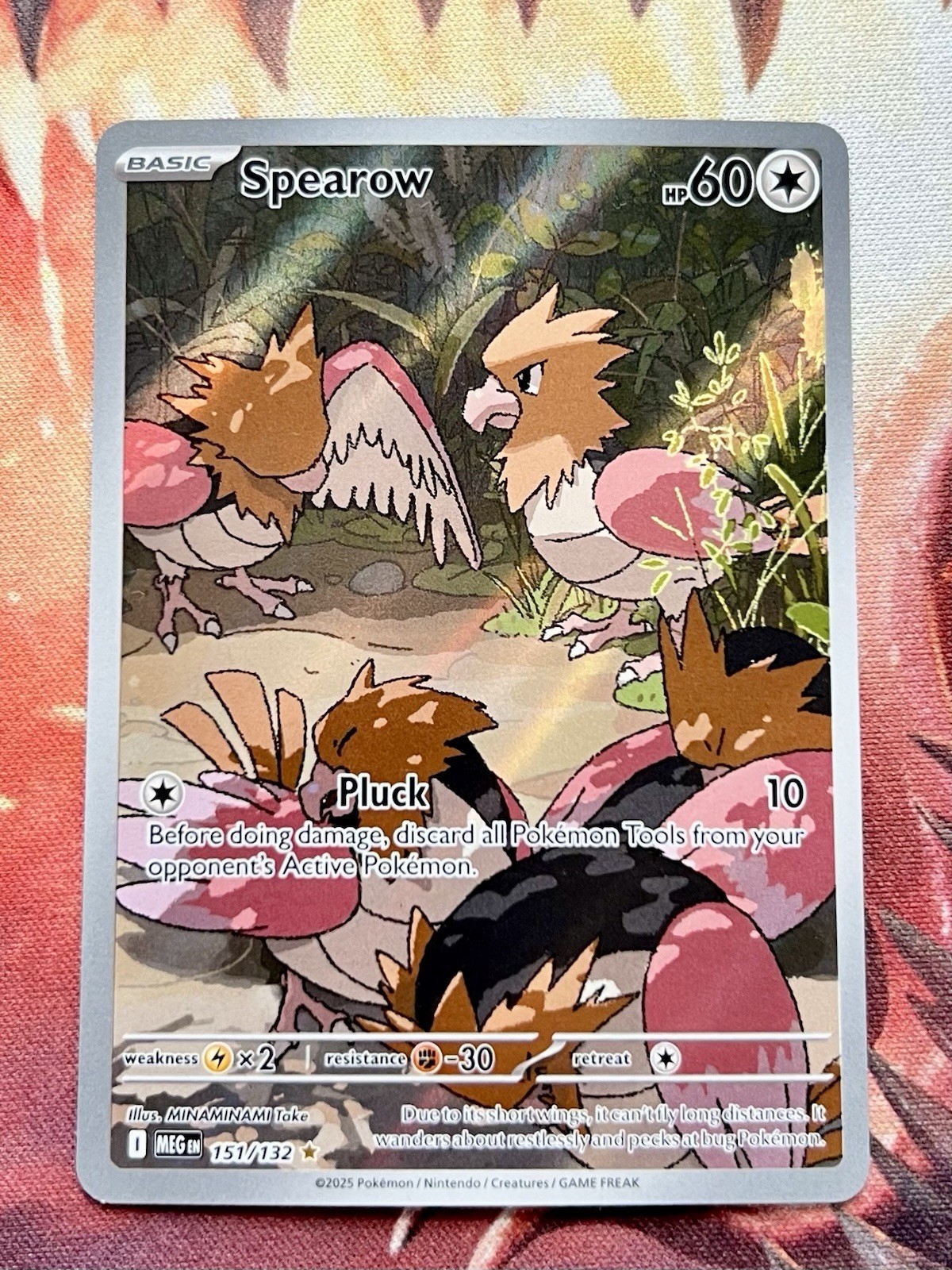 Spearow 151/132 Mega Evolutions Illustration Rare Near Mint Holo Card 🪺
