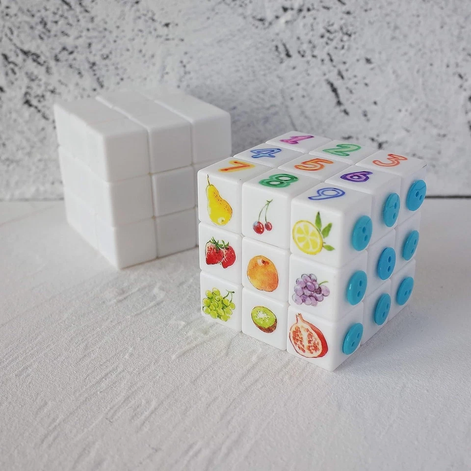 3x3 White Blank Magic Cube Puzzle DIY Kid Adult Educational Toy - Image 4 of 4
