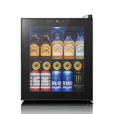 Yeego Beverage Cooler Refrigerator Mini Fridge 65 Cans 34°F-54°F W/Glass Door