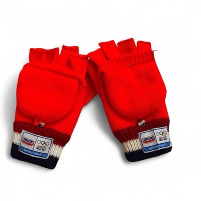 Unox Motorsports Vintage Unisex Winter Mittens Orange Tricolor One Size Olympic