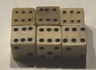 6 Vintage 7/16” Bone (Bovine) Dice