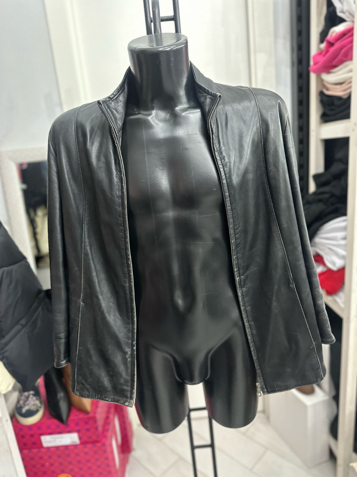 Martin Mens Black Leather Jacket Size 50 LLV1302