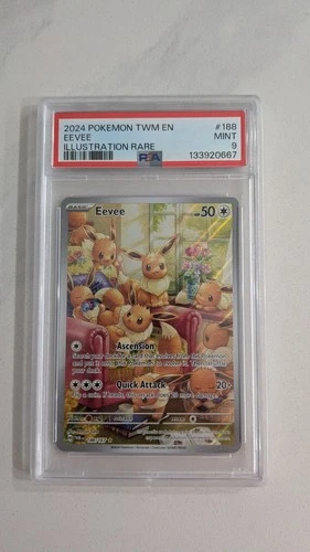 Eevee 188/167 Illustration Rare PSA 9 Pokémon TCG SV06 Twilight Masquerade