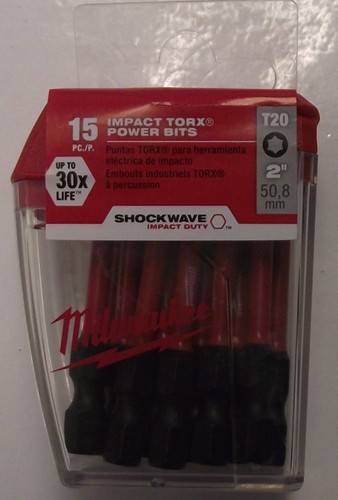 Milwaukee 48-32-5012 T20 Torx 2 in. Impact Screw Bit 15 pk - 第 1/3 張圖片