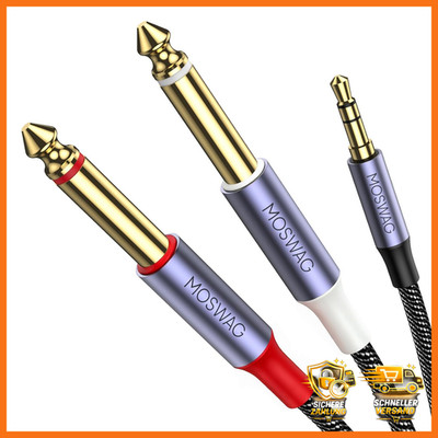 Audio Kabel 3,5 mm TRS auf 2 x 6,35 mm TS Mono Y Splitter 1 m für iPhone Laptop