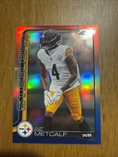 DK Metcalf 2025 Topps Chrome Red White And Blue Refractor Pittsburgh Steelers 