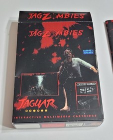 JagZombies Atari JAGUAR Red Cartridge with Rom Revision Complete In Box. Zombies