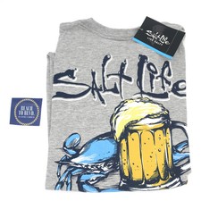 SALT LIFE Bushel N Beer T-Shirt LIGHT GREY HEATHER