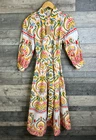 Boden Midi Shirt Dress Size 8 Petite Multi Clara Ornamental Floral Puff Sleeves