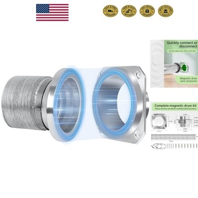 DVC-180 Magnetic Dryer Vent Kit with 4in Duct Hose - Easy Clean & Fire-Resistant