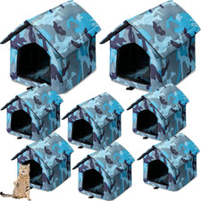 8 Pieces Waterproof Stray Cats Shelter Warm Outdoor Cat House Foldable Pet Bed w
