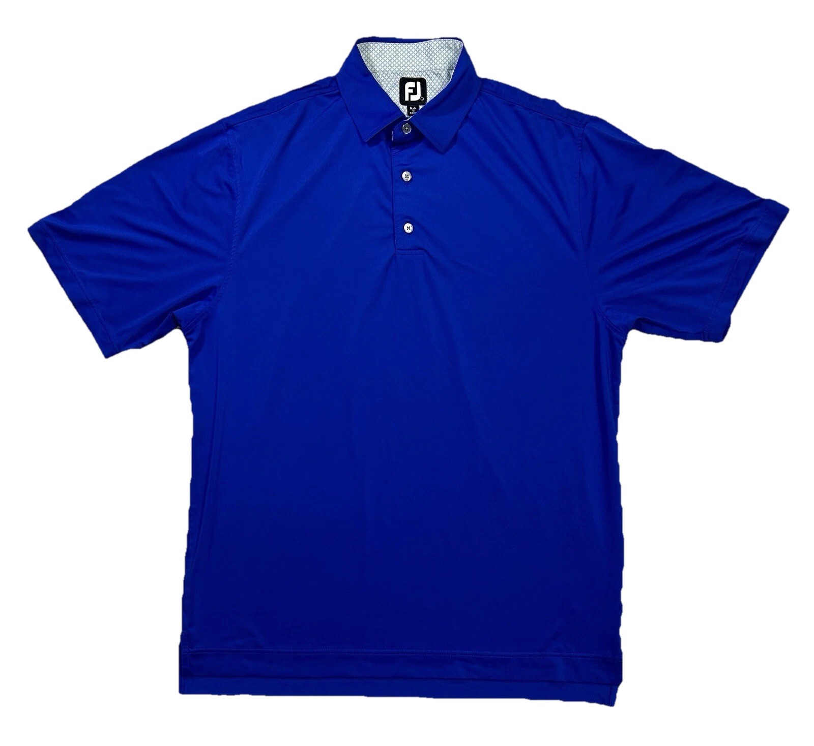 FootJoy Performance Golf Polo Shirt Men’s Solid Blue Short Sleeve L