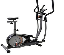 V-Fit 2-in-1 Magnectic Cross/Elliptical Trainer & Cycle Machine - Black/Grey