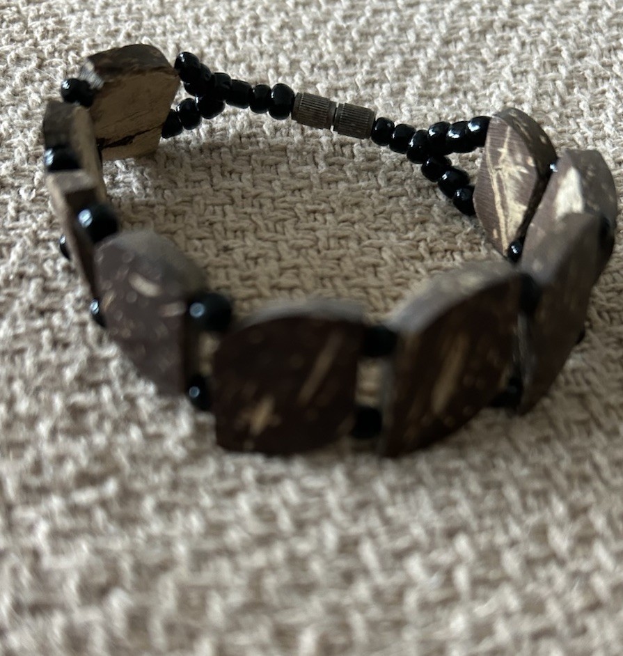 Vintage Coconut Shell Rectangular Shaped Links Br… - image 2